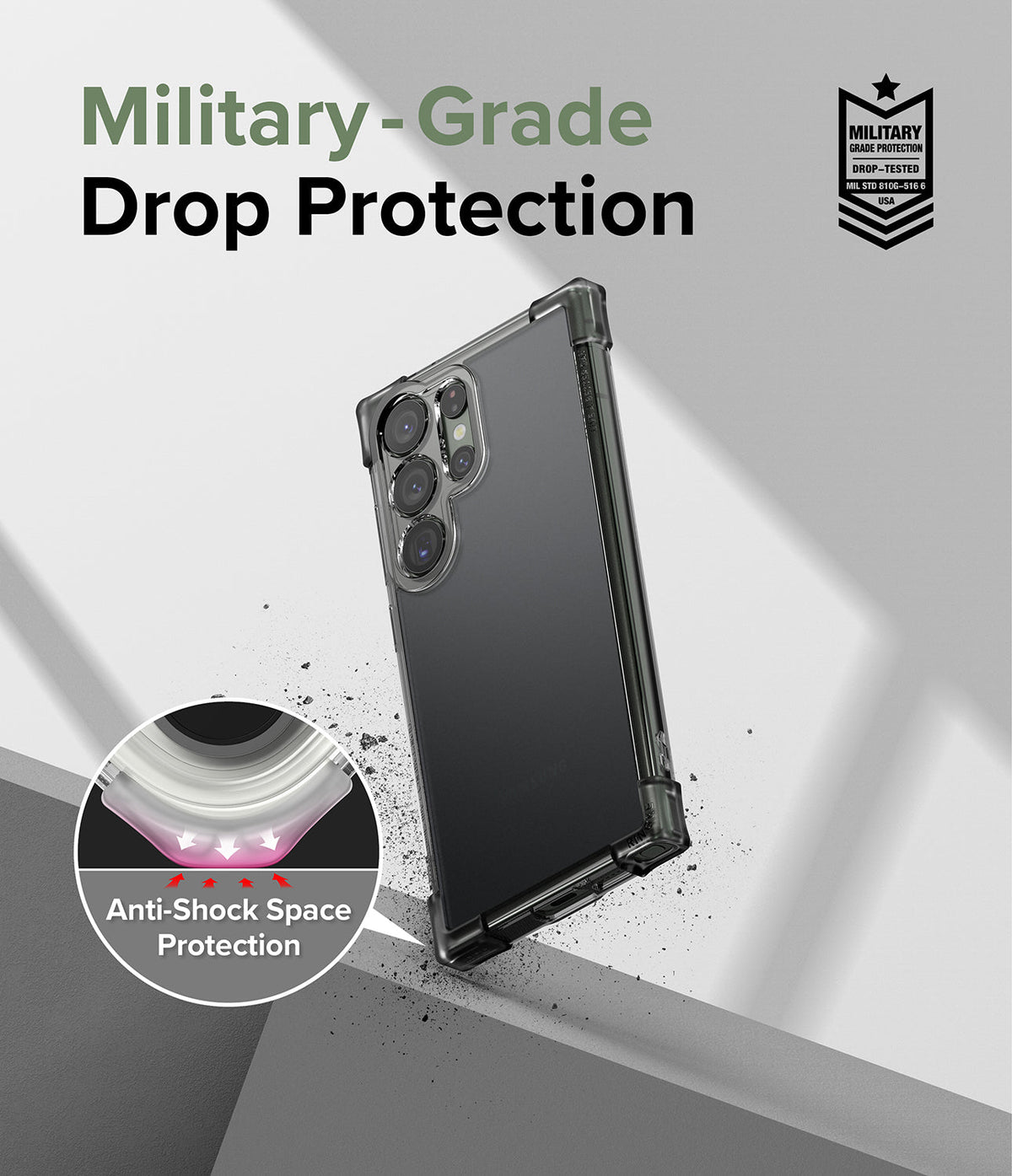 Galaxy S23 Ultra Case | Fusion Bumper - Clear phone case with reinforced corners and anti-shock protection detail.