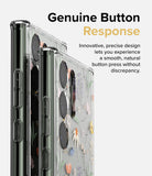 Galaxy S23 Ultra Case | Fusion Design - Two clear floral phone cases showing precise side button cutouts and design.