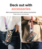 Galaxy S23 Ultra Case | Fusion Design - Two people wearing floral phone cases on colorful neck straps as accessories.