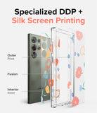 Galaxy S23 Ultra Case | Fusion Design - Exploded view of a floral phone case showing outer, fusion, and inner print layers.
