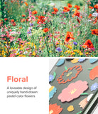 Galaxy S23 Ultra Case | Fusion Design - Clear phone case featuring hand-drawn pastel floral patterns against a field of poppies.