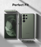 Galaxy S23 Ultra Case | Fusion - Clear protective case shown on a green Samsung Galaxy S23 Ultra from multiple angles.