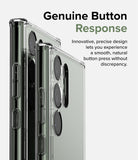 Galaxy S23 Ultra Case | Fusion - Close-up of a clear phone case highlighting precise, responsive side buttons on a smartphone.