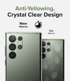Galaxy S23 Ultra Case | Fusion - Comparison of a clear, pristine phone case versus an old, yellowed, and scratched case.