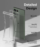 Galaxy S23 Ultra Case | Fusion - Exploded view of a clear phone case highlighting micro-dot, hard PC, and soft TPU layers.