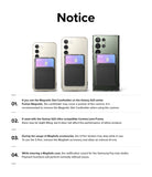 Galaxy S23 Ultra Case | Fusion Magnetic Matte - Notice infographic showing three Galaxy S23 phones with magnetic cardholders.