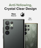 Galaxy S23 Ultra Case | Fusion - Comparison of a clear, pristine phone case versus an old, yellowed, and scratched case.
