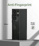 Galaxy S23 Ultra Case | Fusion - Comparison showing a fingerprint-covered phone case versus a clean Ringke Fusion case.