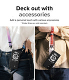 Galaxy S23 Ultra Case | Onyx Design - Two people wearing black phone cases with graffiti art, attached to colorful neck straps.