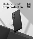 Galaxy S23 Ultra Case | Onyx - Black textured phone case floating against a light background with military-grade protection badge.