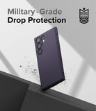 Galaxy S23 Ultra Case | Onyx - Dark purple phone case with military-grade drop protection badge on a light background.