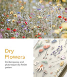 Galaxy S23 Case | Fusion Design - A field of colorful wildflowers above a clear phone case with a delicate dry flower pattern.