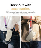 Galaxy S23 Case | Fusion - Two people wearing Galaxy S23 phones in clear cases around their necks using colorful wrist straps.