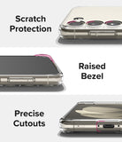 Galaxy S23 Case | Fusion - Close-ups of clear phone case highlighting camera protection, raised screen bezels, and port cutouts.