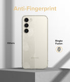 Galaxy S23 Case | Fusion - Comparison showing a scratched, smudged phone case versus a clean Ringke Fusion case.