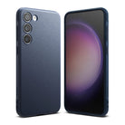 Galaxy S23 Case | Onyx - Navy blue textured phone case shown from the back and front with a dark screen display.