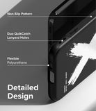 Galaxy S23 Case | Onyx Design - Close-up of phone case features including non-slip texture, lanyard holes, and flexible material.
