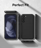 Galaxy S23 Plus Case | Onyx - Multiple views of a black textured phone case showing front, back, and side profiles.