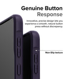 Galaxy S23 Plus Case | Onyx - Close-up of dark purple phone case buttons with textured non-slip grip and responsive design.