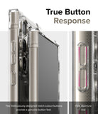 Galaxy S24 Ultra Case | Air Bumper - Clear phone case showing detailed side buttons with notch-cutouts for tactile response.