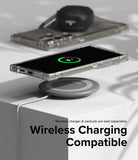 Galaxy S24 Ultra Case | Air Bumper - Clear phone case on a wireless charging pad showing a 70% battery charge icon.