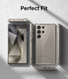 Galaxy S24 Ultra Case | Air Bumper - Clear phone case shown from front, back, and sides against a textured gray background.