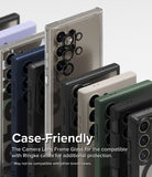 Galaxy S24 Ultra Lens Protector | Camera Lens Frame Glass - Galaxy S24 Ultra Lens Protector - Multiple smartphones in various colored cases featuring individual camera lens covers.