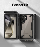 Galaxy S24 Ultra Case | Fusion-X - Multiple views of a black protective phone case showing front, back, and side profiles.