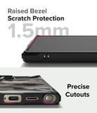 Galaxy S24 Ultra Case | Fusion-X - Close-up of 1.5mm raised bezel and precise port cutouts on a rugged phone case.