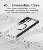 Galaxy S24 Ultra Case | Fusion Bold Magnetic Matte - A clear phone case with a black frame and magnetic ring.
