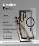 Galaxy S24 Ultra Case | Fusion Bold Magnetic Matte - Exploded view of phone case layers showing PC, TPU, and magnet.