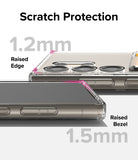 Galaxy S24 Ultra Case | Fusion Card - Close-up of phone case highlighting 1.2mm raised edges and 1.5mm raised bezels for protection.