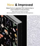 Galaxy S24 Ultra Case | Fusion Design - Floral phone case with clear TPU edges and a pile of raw plastic pellets.