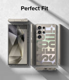 Galaxy S24 Ultra Case | Fusion Design - Clear phone case with Seoul typography on a Galaxy S24 Ultra, shown from all angles.