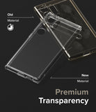 Galaxy S24 Ultra Case | Fusion Matte - Comparison of a yellowed old phone case and a clear new premium case.