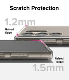 Galaxy S24 Ultra Case | Fusion Matte - Close-up of phone case showing 1.2mm raised edge and 1.5mm raised bezel for protection.