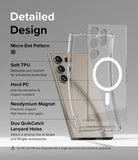 Galaxy S24 Ultra Case | Fusion Magnetic - Exploded view of a clear phone case highlighting material and design features.