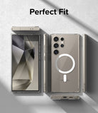 Galaxy S24 Ultra Case | Fusion Magnetic - Clear phone case showing front, back, and side views with a magnetic ring.