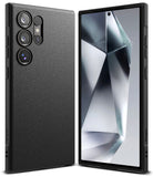 Galaxy S24 Ultra Case | Onyx - Black textured phone case shown from back and front views with a geometric screen display.