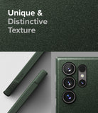 Galaxy S24 Ultra Case | Onyx - Dark green textured phone case showing camera lens cutouts and side button details.
