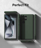 Galaxy S24 Ultra Case | Onyx - Multiple views of a dark green phone case showing precise cutouts and textured side grips.