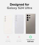 Galaxy S24 Ultra Case | Onyx Design - Comparison chart showing Galaxy S24, S24+, and S24 Ultra, highlighting S24 Ultra compatibility.