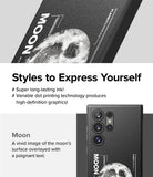 Galaxy S24 Ultra Case | Onyx Design - Black phone case featuring a detailed moon graphic and scientific text overlays.