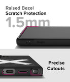 Galaxy S24 Ultra Case | Onyx Design - Close-up of phone case showing 1.5mm raised bezel and precise port cutouts.