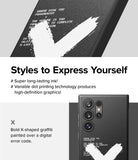 Galaxy S24 Ultra Case | Onyx Design - Black phone case featuring a white X-shaped brushstroke over digital error text.