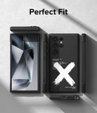 Galaxy S24 Ultra Case | Onyx Design - Black phone case with white X graphic and text, shown from front, back, and sides.