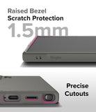 Galaxy S24 Ultra Case | Onyx - Close-up of phone case showing 1.5mm raised bezel protection and precise port cutouts.