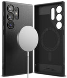 Galaxy S24 Ultra Case | Onyx Magnetic - Black textured phone case with magnetic ring and interior camera cutouts.
