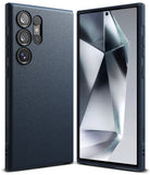 Galaxy S24 Ultra Case | Onyx - Front and back view of a textured dark navy phone case on a Galaxy S24 Ultra.