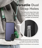 Galaxy S24 Case | Fusion Bold - Phone case with dual strap holes showing multiple accessories attached via parallel cords.